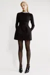 Bardot Delphi Long Sleeve Mini Dress In Black