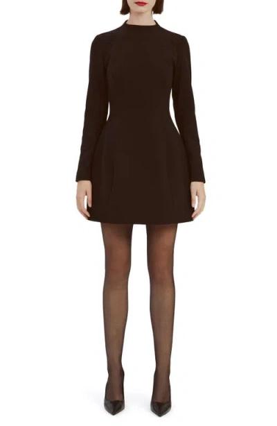 Bardot Delphi Long Sleeve Minidress In Black