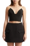 Bardot Delphi Strapless Crop Top In Black