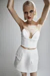 Bardot Delphi Strapless Crop Top In Orchid Wht