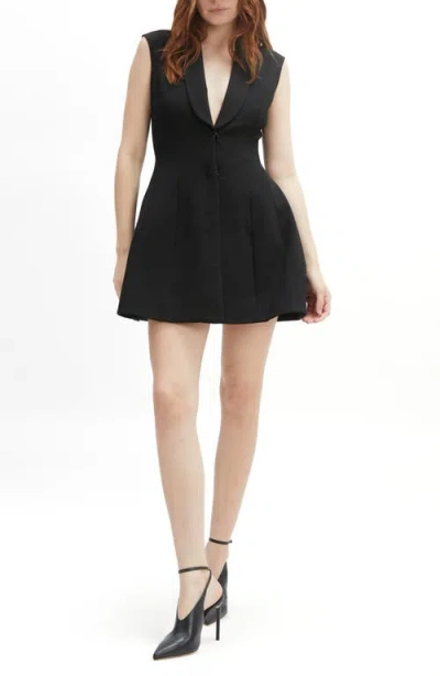 Bardot Destene Sleeveless V-neck Blazer Mini Dress In Black
