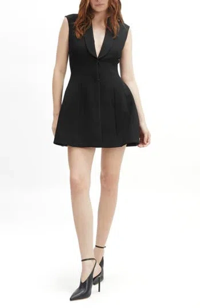 Bardot Destene Sleeveless V-neck Blazer Mini Dress In Black