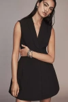 Bardot Destene Sleeveless V-neck Blazer Mini Dress In Black
