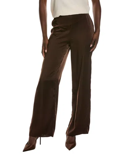 Bardot Devin Mid-rise Satin Pant In Brown