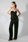 Bardot Devin Strapless Satin Top In Black