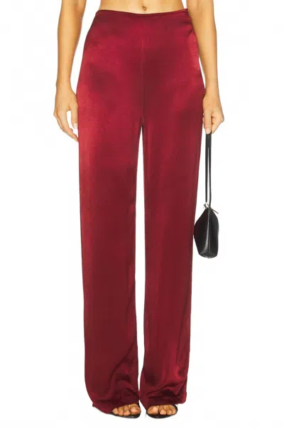 Bardot Devin Wide Leg Trouser Pant In Burgundy In Red