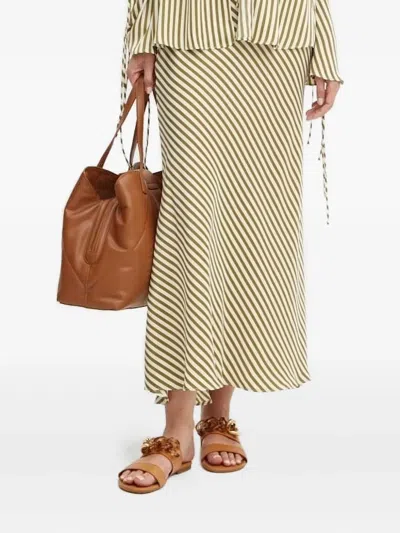 Bardot Diagonal-stripes Midi Straight Skirt In Multi