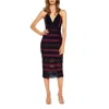 Bardot Diamond Lace Crochet Sheath Cocktail Midi Dress In Red In Red