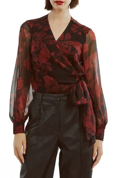 BARDOT BARDOT DIANA FLORAL GEORGETTE WRAP TOP