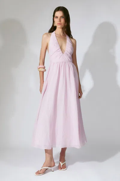 Bardot Dorota Halter Neck Midi Dress In Pink
