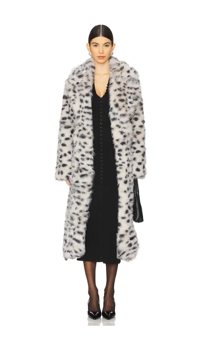 Bardot Dorothea Faux Fur Coat In 스노우 레오파드