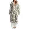 Bardot Dorothea Leopard Print Faux Fur Coat In Snow Leopard