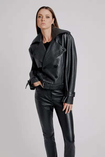 Bardot Double Breasted Biker Jacket In Black