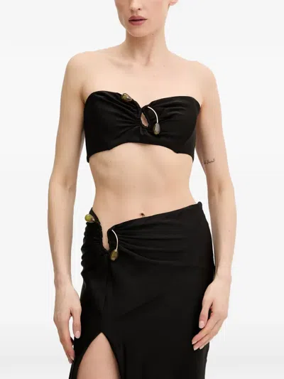 Bardot Dylan Embellished Bandeau Top In Black