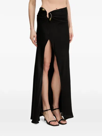 Bardot Dylan Embellished Front-slit Skirt In Black