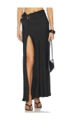 Bardot Dylan Split Front Maxi Skirt In Black
