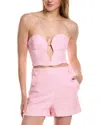 Bardot Eleni Cutout Strapless Tweed Corset Crop Top