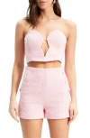 BARDOT ELENI CUTOUT STRAPLESS TWEED CORSET CROP TOP