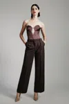 Bardot Eleni Satin Bodysuit In Chocolate