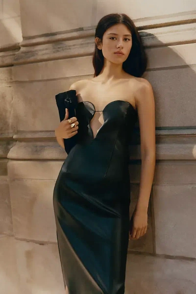 Bardot Eleni Strapless Midi Dress In Black