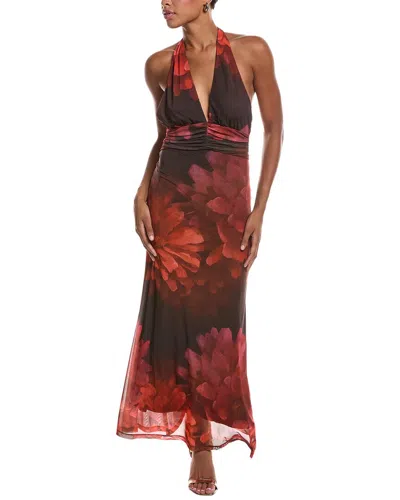 Bardot Elera Floral-print Halterneck Maxi Dress In Yellow