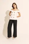 Bardot Eliora Off The Shoulder Linen Top In Orchid Wht