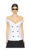 Bardot Eliora Off The Shoulder Linen Top In White