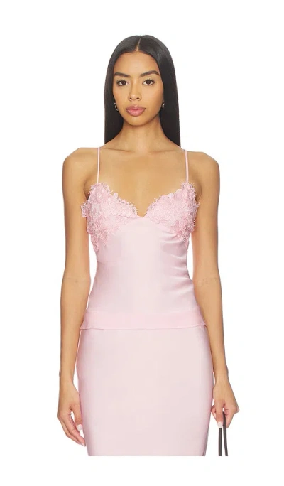 Bardot Elisan Lace Satin Camisole In Pink