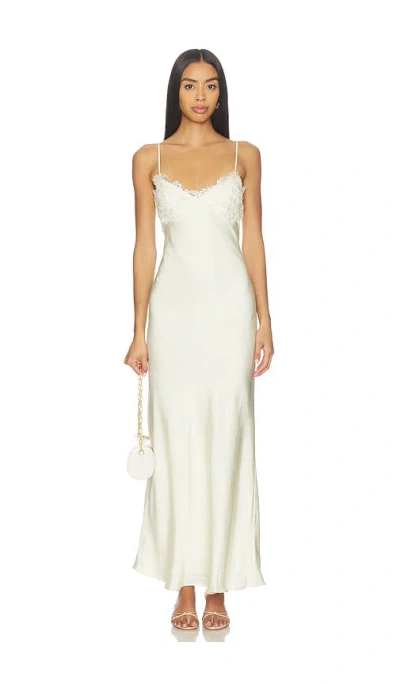 Bardot Elisan Lace Satin Maxi Dress In White