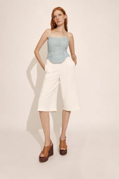 Bardot Elise Mesh Corset Top In Soft Blue