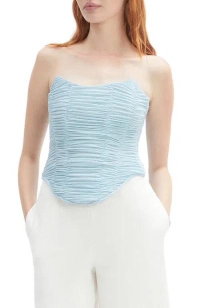 Bardot Elise Mesh Strapless Top In Blue
