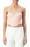 Bardot Ellie Floral Lace Corset Top In Soft Pink