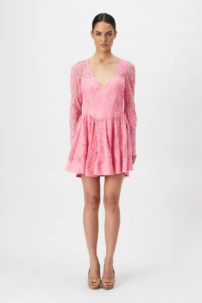 Bardot Ellie Lace Corset Dress In Pink