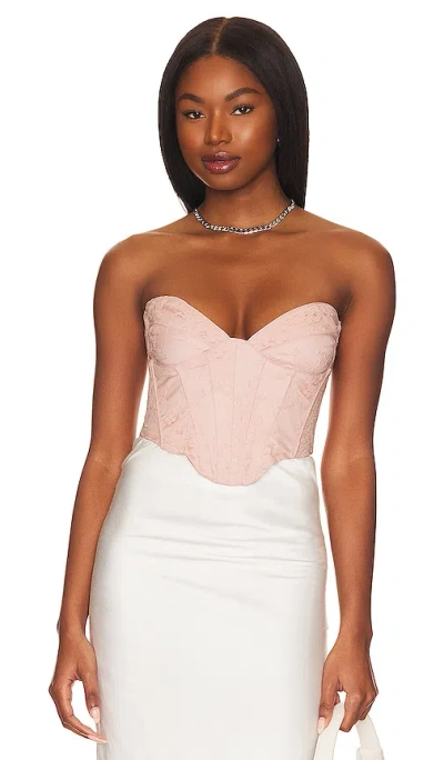 Bardot Ellie Lace Corset Top In Soft Pink