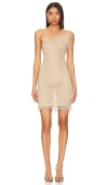 Bardot Elliptical Mini Dress In Metallic Gold