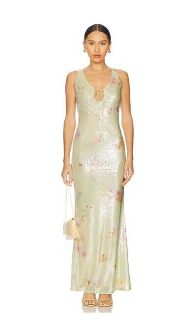 Bardot Eloda Sequin Midi Dress In Green