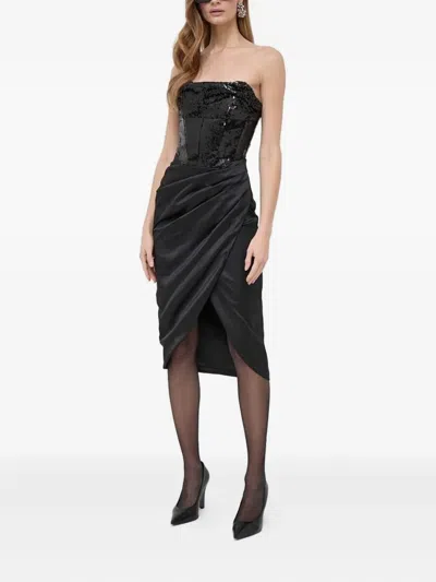 Bardot Embellished Asymmetric Dress In Black
