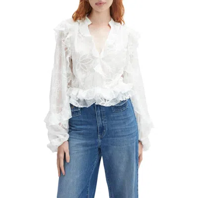 BARDOT BARDOT EMBROIDERED FRILL TOP