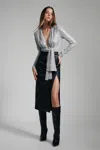 Bardot Emelia Sequin Wrap Bodysuit In Dove Grey
