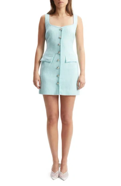 Bardot Emilie Boucle Mini Dress In Blue