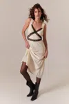 Bardot Emory Womens Lace Trim Long Slip Dress In Blk/white