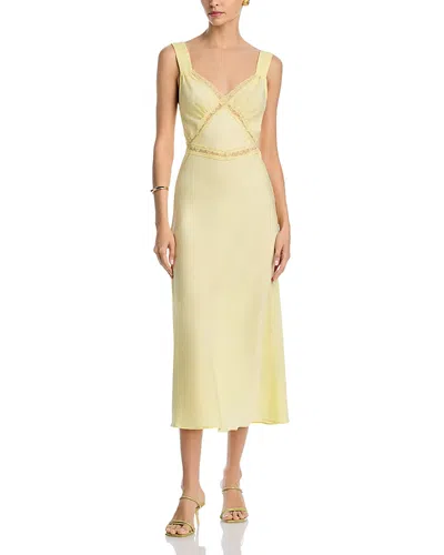 Bardot Emory Lace Trim Slip Dress In Canary Yellow