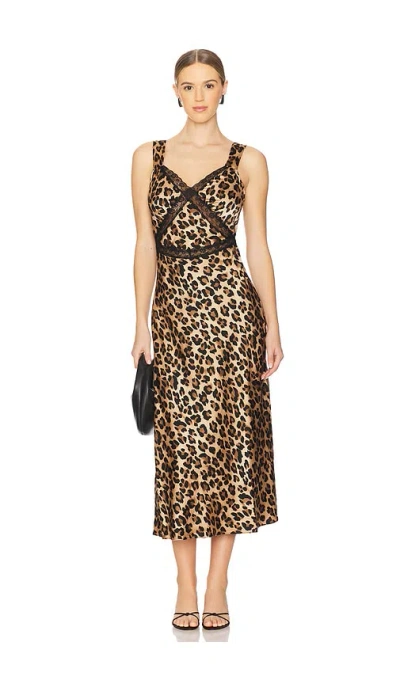Bardot Slip-kleid Aus Satin Emory In Brown