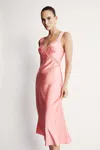 Bardot Emory Satin Slip Dress In Pink