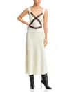 Bardot Emory Womens Lace Trim Long Slip Dress In Blk/white