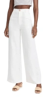 Bardot Enya High Waist Wide Leg Linen Pants In Ivory