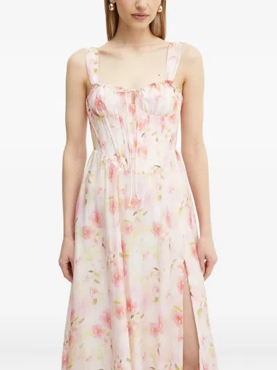 Bardot Esra Watercolour Flowers Bustier Dress In Pink