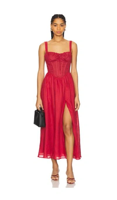Bardot Esra Midi Dress In Red