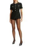 Bardot Estelle Boucle Playsuit In Black