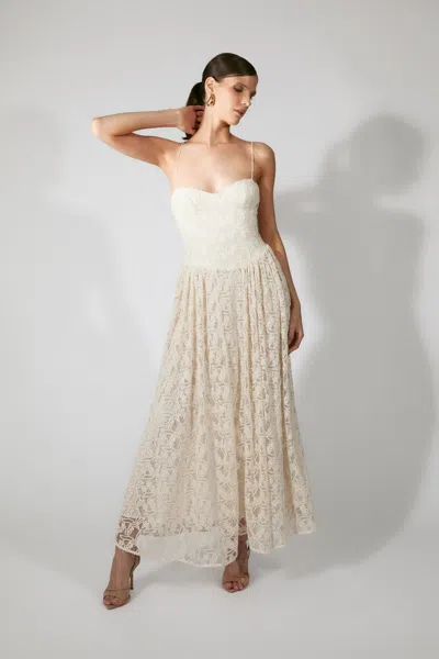 Bardot Estie Broderie Maxi Dress In Neutral